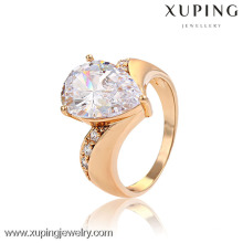 13193 Xuping moda jóias China atacado 18 k projetos anel de ouro anéis de vidro de luxo charme jóias para as mulheres